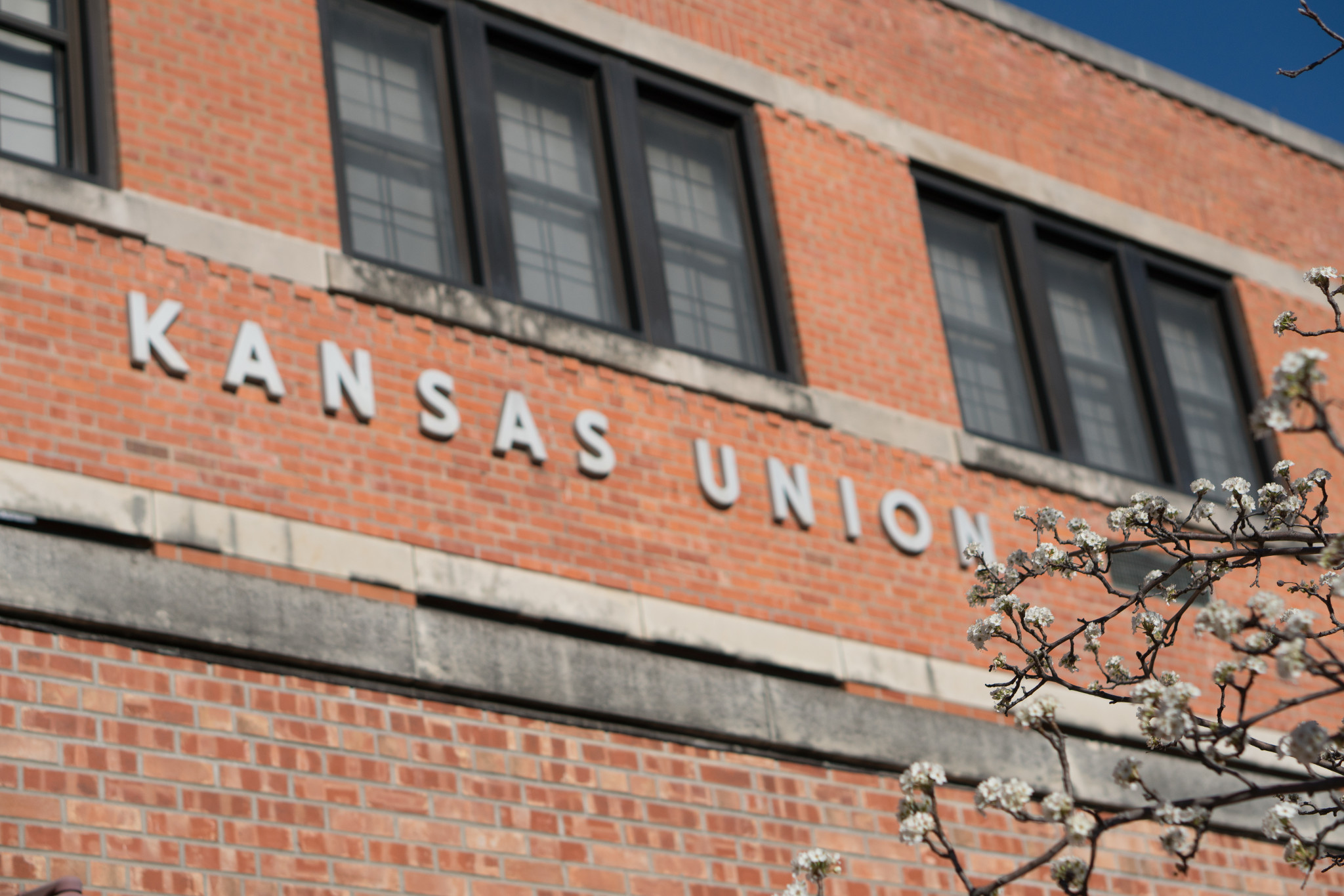 Close up of the Kansas Union sign
